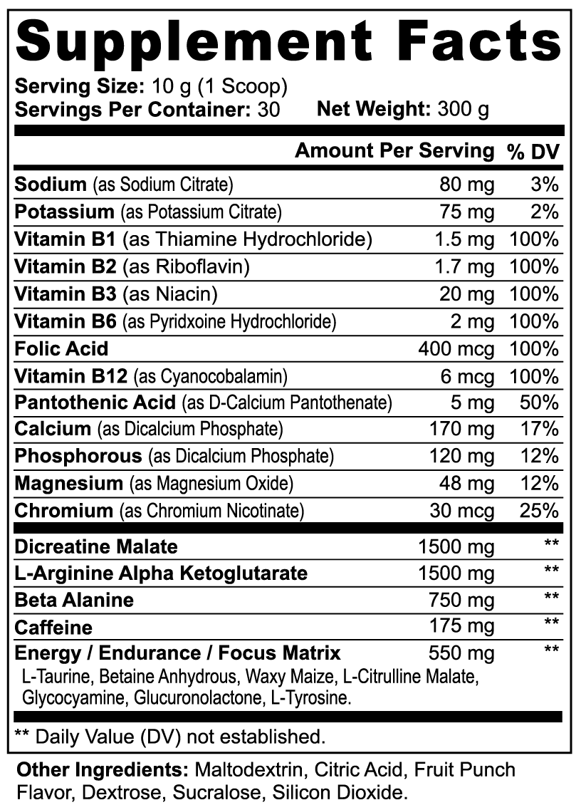 Perish Fatigue Pre-Workout (Fruit Punch)